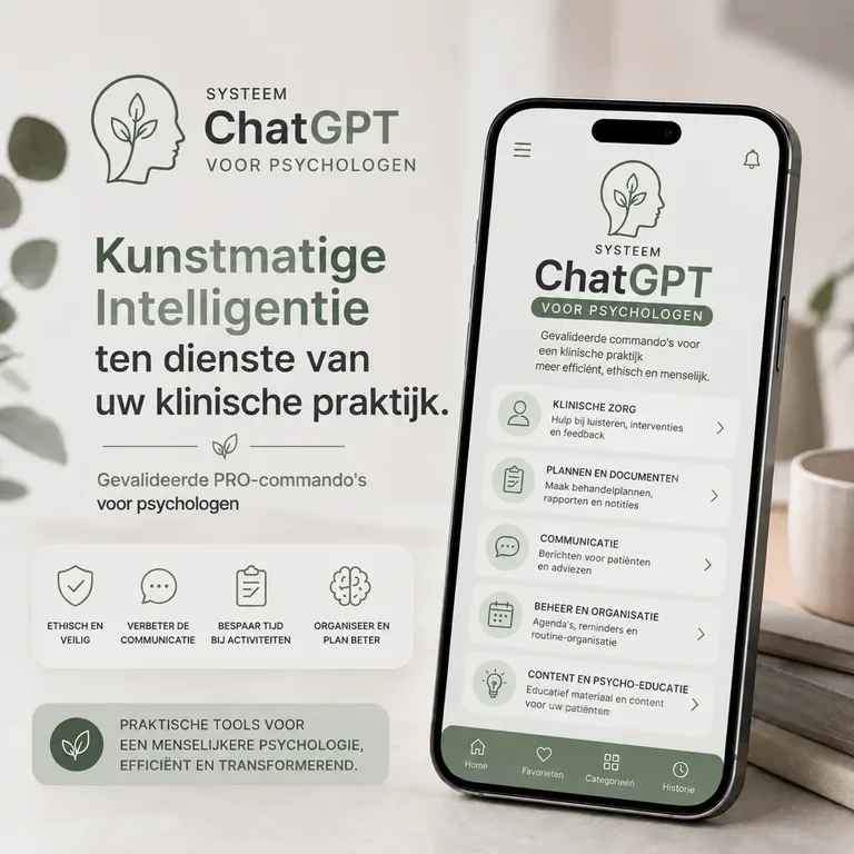 ChatGPT Systeem voor Psychologen — Kunstmatige Intelligentie ten dienste van uw klinische praktijk